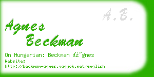 agnes beckman business card